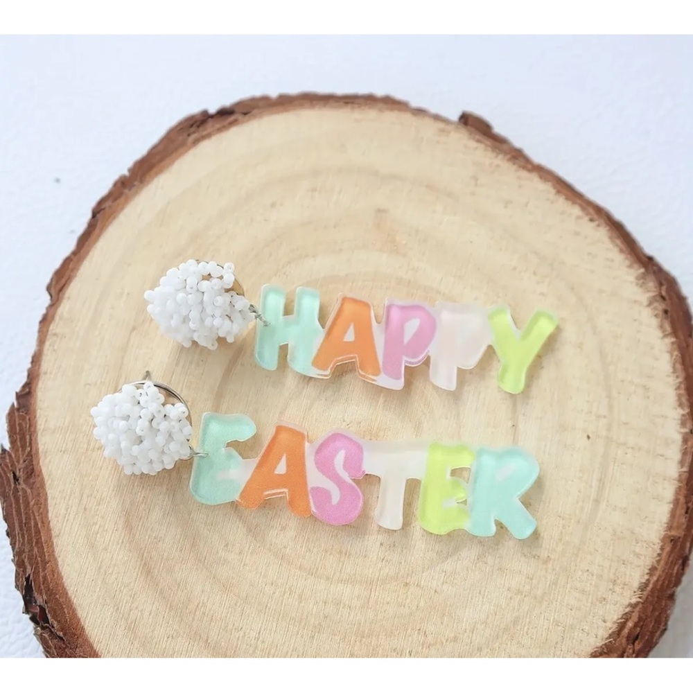 Happy Easter Acrylic Drop Earrings